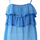 Ruffle Chiffon blue top