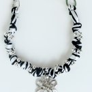 Black and White flower Necklace