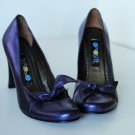 purple metallic Heeled pumps