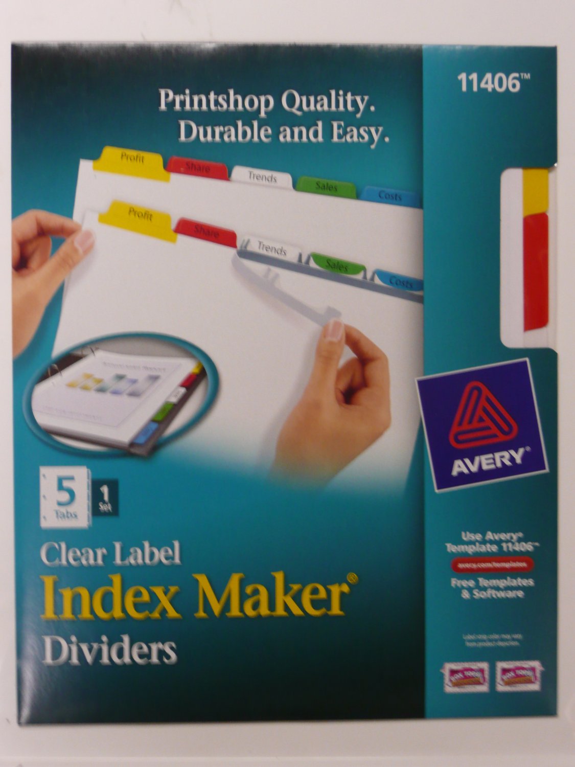 Avery 11406 Clear Label, Multicolor, Index Maker Presentation Dividers