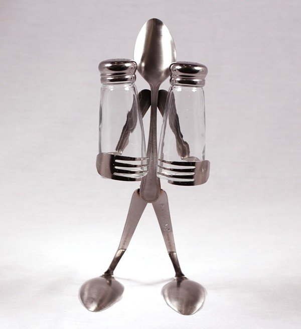 Salt and Pepper Holder SpoonLarge Shakers