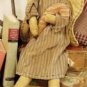 Primitive Grubby Muslin Angel Doll Holding a Candy Cane