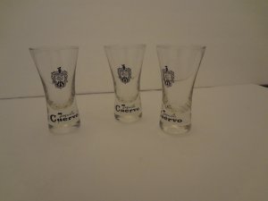 Cuervo Tequila SHOT GLASS GLASSES BARWARE SET OF 3