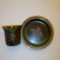 VTG Art Deco ROYAL DANISH BRONZE Cup Saucer Deer patter