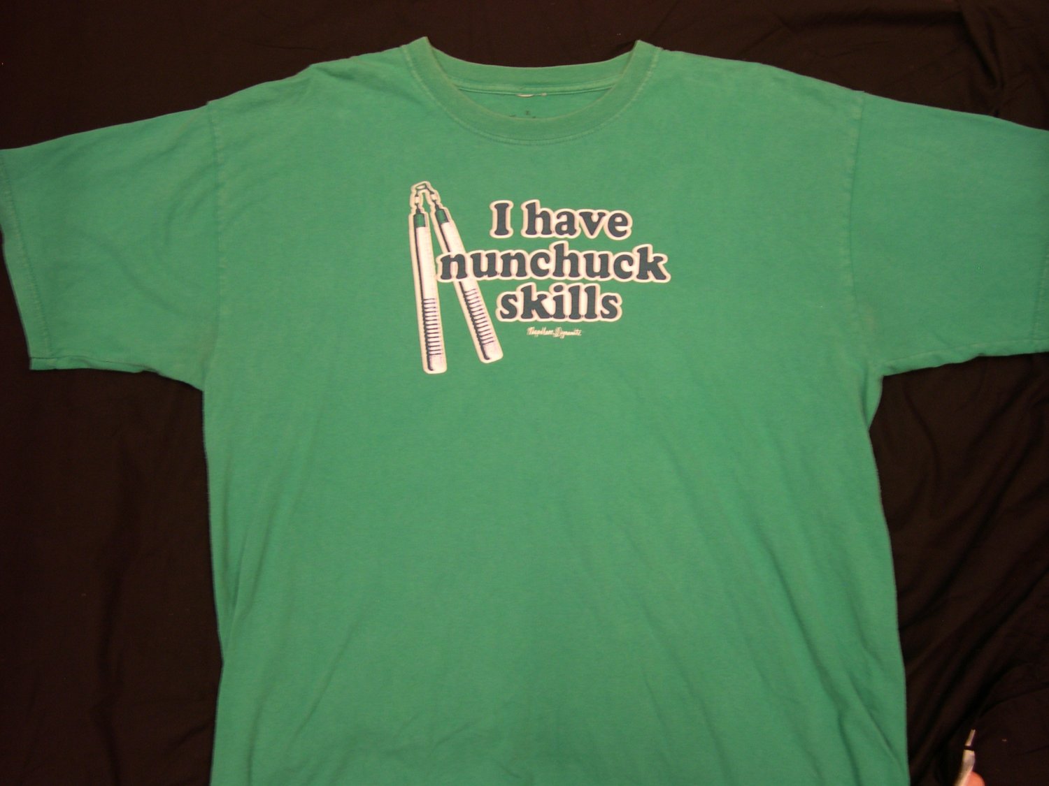 Napoleon Dynamite, "I have nunchuck skills", green, authentic tshirt