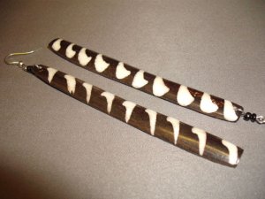 AFRICAN BONE TRIBAL EARRINGS HAND MADE AND FINISHED