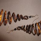 AFRICAN HAND MADE TRIBAL BANANA LEAF EARRINGS DARK FINISH