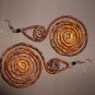 AFRICAN HAND MADE TRIBAL BANANA LEAF EARRINGS LIGHT FINISH