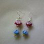 Red Gnome with Blue Mushroom Earrings
