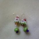 Green Gnome with Green Mushroom Earrings