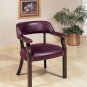 GUEST CHAIR WOOD IN MAHOGANY OXBLOOD, VINYL