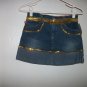 New Red Denim Size 10/12 Mini Skirt with Gold Belt