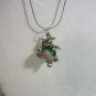 New 20" Silver Tone Dolphin Marble Necklace