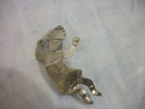 New Ben J Chavez Signed Silver Kachina Pin