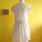 NWOT Pale Pink /w Light Brown Polkadot Print Chiffon Pleated Casual Dress S M