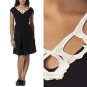 NWT Libertine for Target Black with Cream Cutout Lace Neckline Crepe Dress XS S