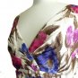 NWT Ivory Pink Purple Blue Painted Floral Print Garden Party Dress USD128 M 10