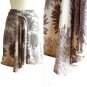 NWT Forever 21 Taupe Purple-Gray Floral Burst Print Floaty Silk Drape Skirt S P