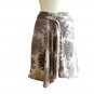 NWT Forever 21 Taupe Purple-Gray Floral Burst Print Floaty Silk Drape Skirt S P