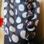 Dark Navy Blue Polkadot Chiffon Overlay Sundress + Purple Pearl Buttons XXS XS
