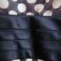 Dark Navy Blue Polkadot Chiffon Overlay Sundress + Purple Pearl Buttons XXS XS