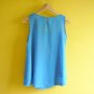 NWOT Sky Blue Gray-White Scallop Wave Trim Sheer Chiffon Swing Tank Top XS S