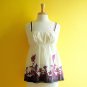 NWT Warehouse Cream Plum Brown Sheer Cotton Swing Top Appliqué Flowers USD90 S 4