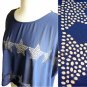 NWOT Navy Blue Sheer Chiffon Cropped Top Blouse /w Lasercut Cutout Stars S M