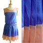 NWT Tan Brown & Sky Blue Colorblock Lightweight Pleated Cheerleader Dress S M