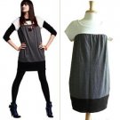 Necessary Objects Colorblock White Gray Black Colorblock Winter Knit Dress M L