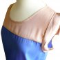 NWT Tan Brown & Sky Blue Colorblock Lightweight Pleated Cheerleader Dress S M