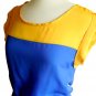 NWT Sunny Yellow & Sky Blue Colorblock Lightweight Pleated Cheerleader Dress S M