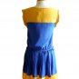 NWT Sunny Yellow & Sky Blue Colorblock Lightweight Pleated Cheerleader Dress S M