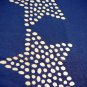 NWOT Navy Blue Sheer Chiffon Cropped Top Blouse /w Lasercut Cutout Stars S M