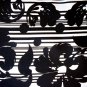 NWOT Ivory & Black Oriental Papercut Hawaiian Flower Print Boxy Blouse Top XS S