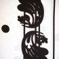 NWOT Ivory & Black Oriental Papercut Hawaiian Flower Print Boxy Blouse Top XS S