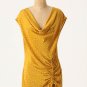 NWT Anthropologie Hip Cinched Blouse Mustard Yellow Dot Print Silk USD98 S 6