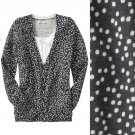 NWT Old Navy Dark Gray White Sprinkled Dots Pattern Cosy Knit Cardigan USD37 S M