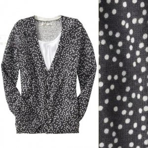 NWT Old Navy Dark Gray White Sprinkled Dots Pattern Cosy Knit Cardigan USD37 S M