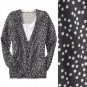 NWT Old Navy Dark Gray White Sprinkled Dots Pattern Cosy Knit Cardigan USD37 S M
