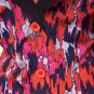 NWT Vero Moda Button V-Back Abstract Navy Neon Pink Jagged Print Dress USD36 M 8