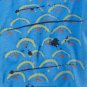 NWT Aerie Deep Blue Pool Yellow Red Pool Waves Print Cropped T-Shirt Tee S