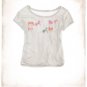 NWT Aerie All the Pretty Horses Gray Pink Orange Cropped T-Shirt Tee S