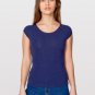 NWT American Apparel Navy Blue Cotton Spandex Jersey Aerobic T-shirt Tee XXS XS