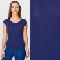 NWT American Apparel Navy Blue Cotton Spandex Jersey Aerobic T-shirt Tee XXS XS