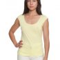 NWT American Apparel Soft Neon Yellow Sheer Reversible Scoop Boatneck Tee L XL