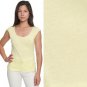 NWT American Apparel Soft Neon Yellow Sheer Reversible Scoop Boatneck Tee L XL