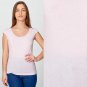 NWT American Apparel Baby Pink Sheer Jersey Reversible Scoop Boatneck Tee L XL