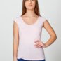 NWT American Apparel Baby Pink Sheer Jersey Reversible Scoop Boatneck Tee M L