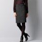 NWT Ann Taylor LOFT Black Brown Textured Pique Tweedy Pencil Skirt USD70 L 12 14
